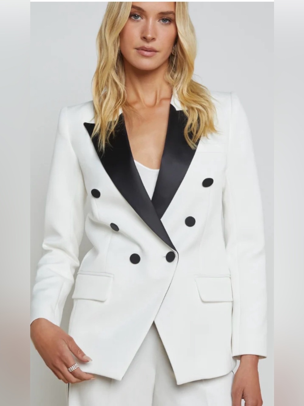 L'AGENCE Kendi Long Double Breasted Blazer